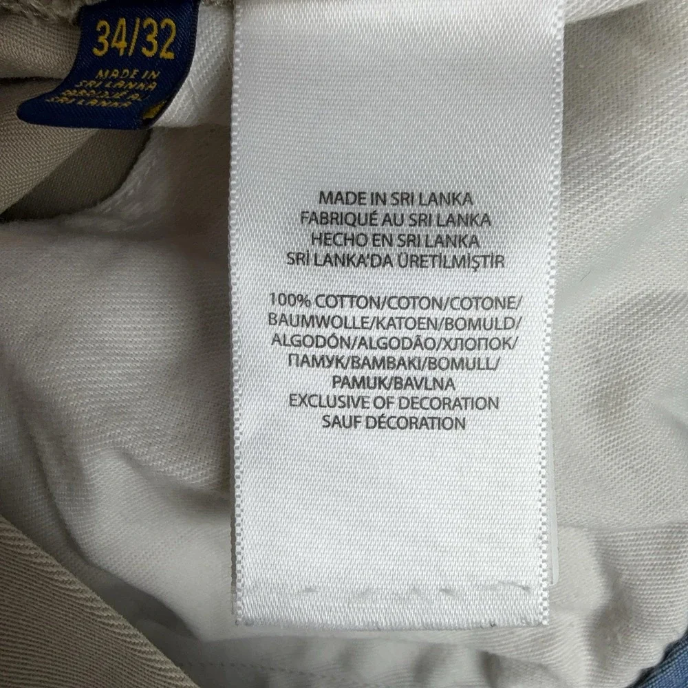 Polo Ralph Lauren Pants Mens 34x31 Beige Chino Cotton Classic Fit Casual Khakis